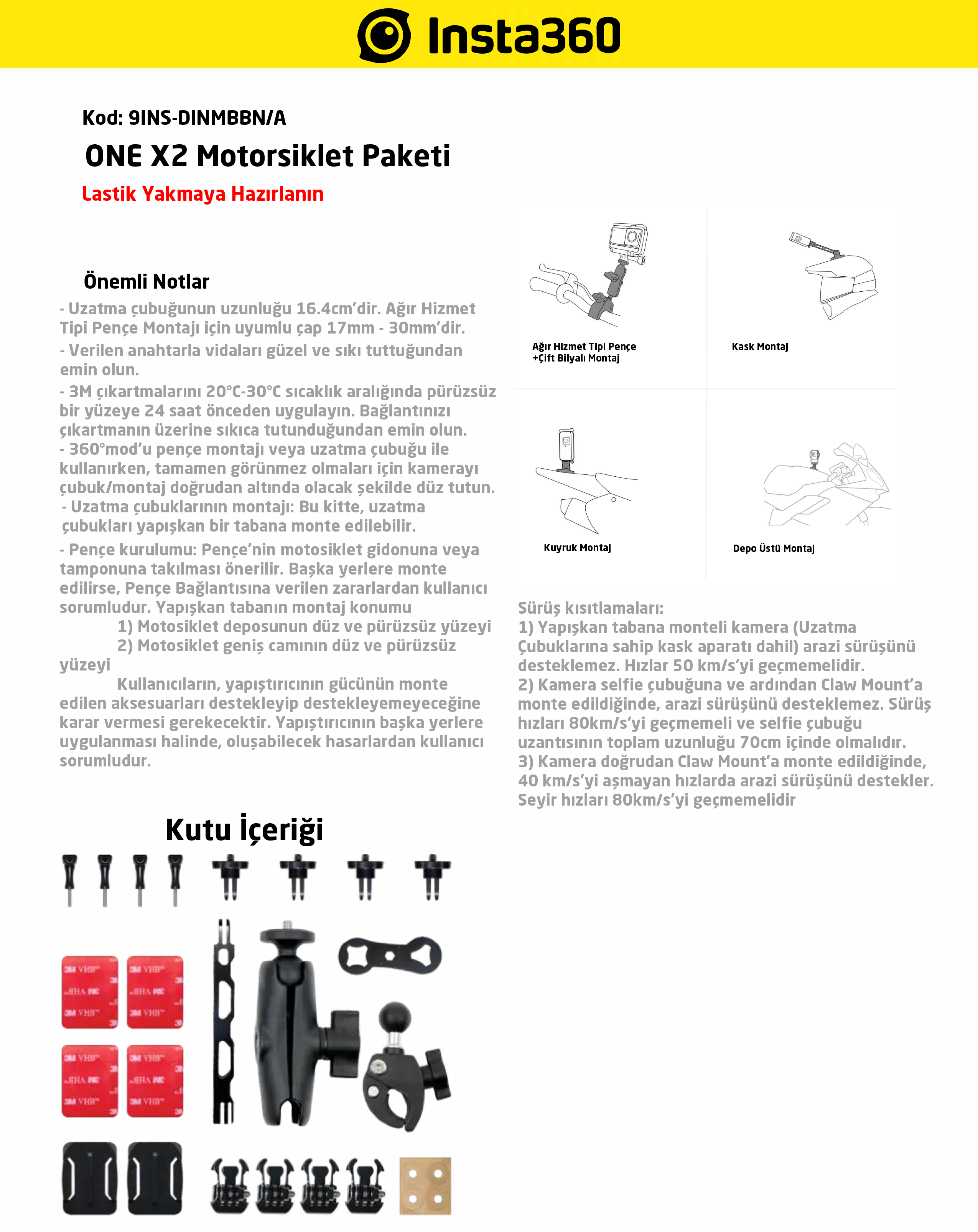 Insta360 Motorcycle Mount Bundle